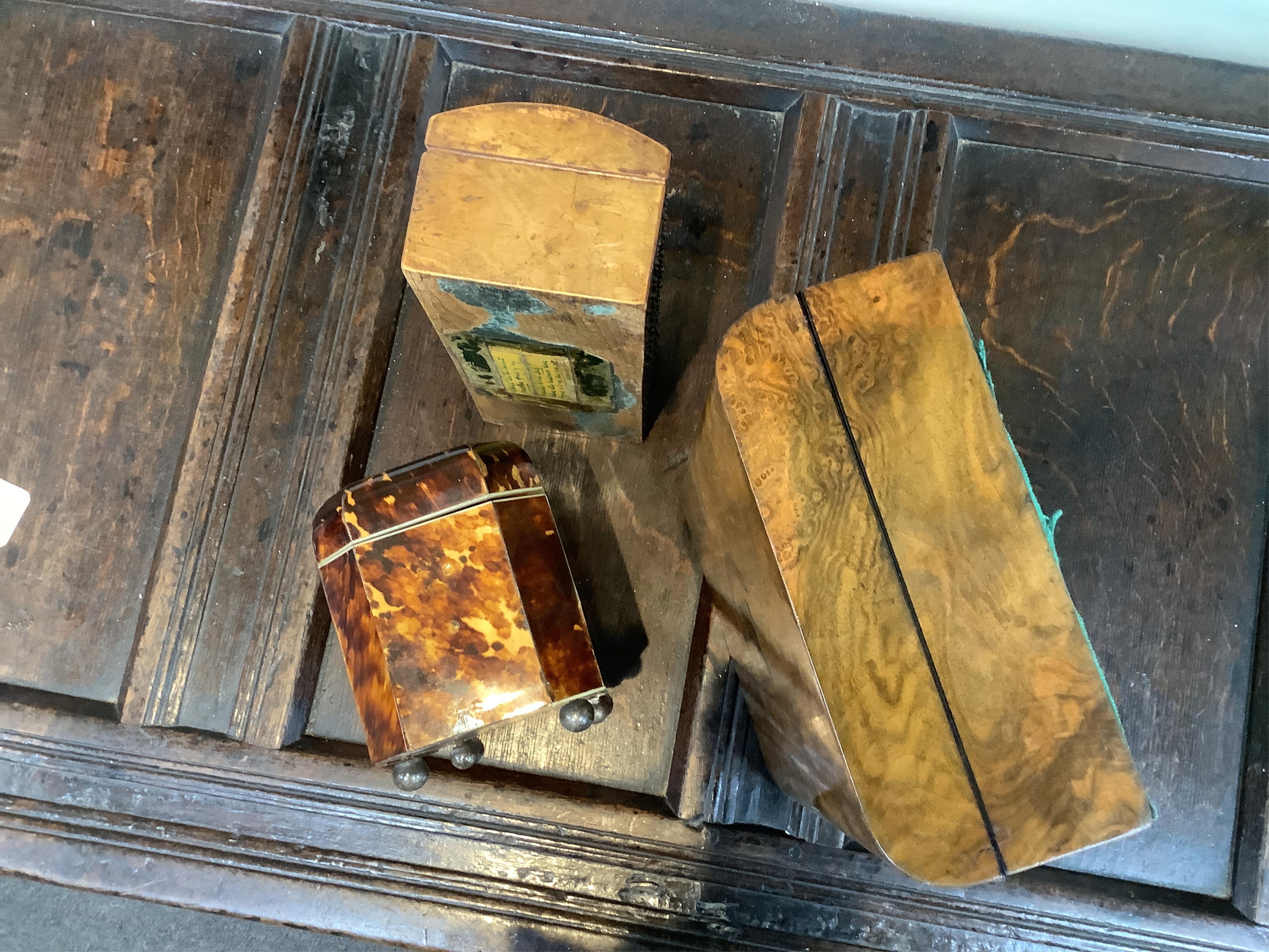 A Regency blond tortoiseshell tea caddy